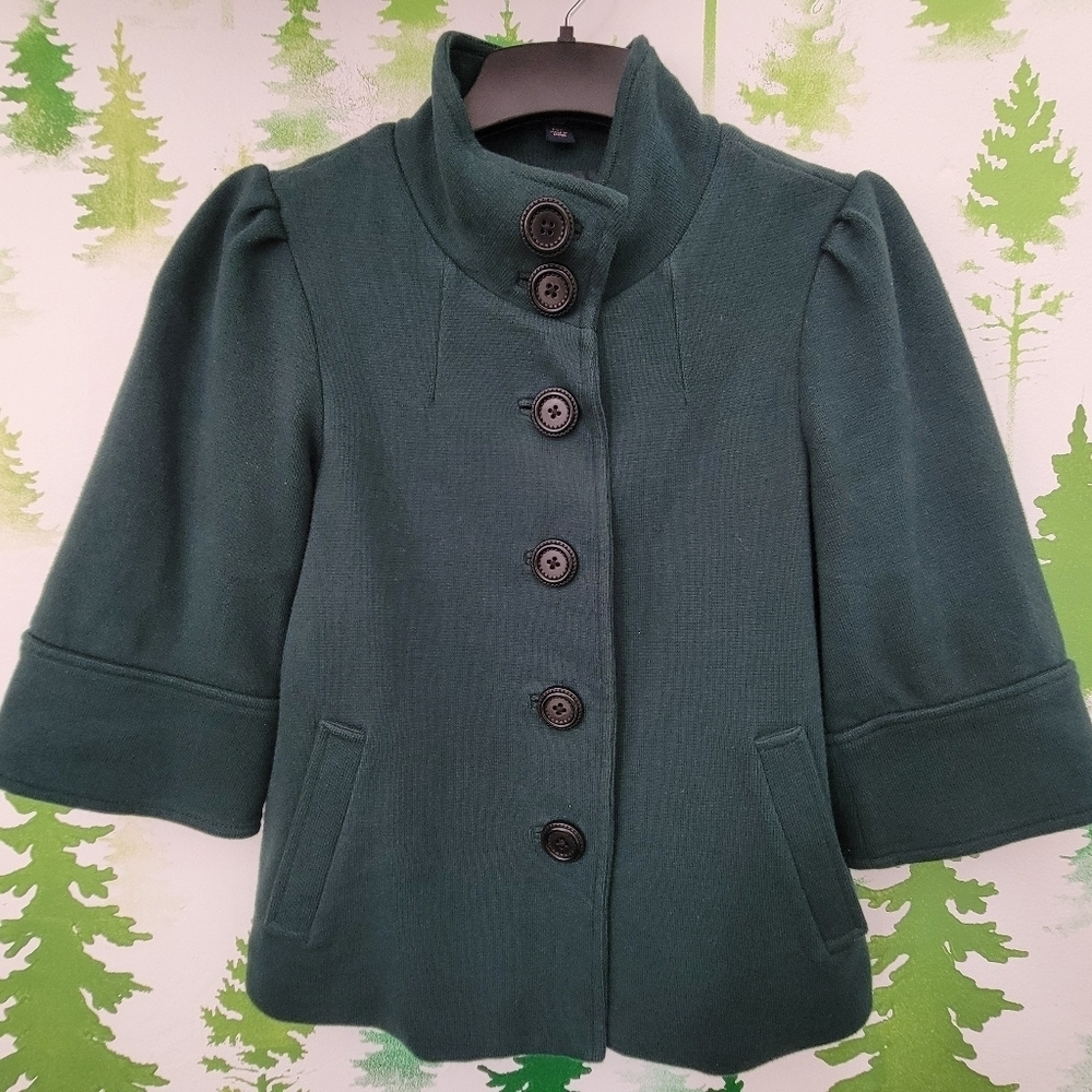Banana Republic Green 3/4 Sleeve Jacket.
